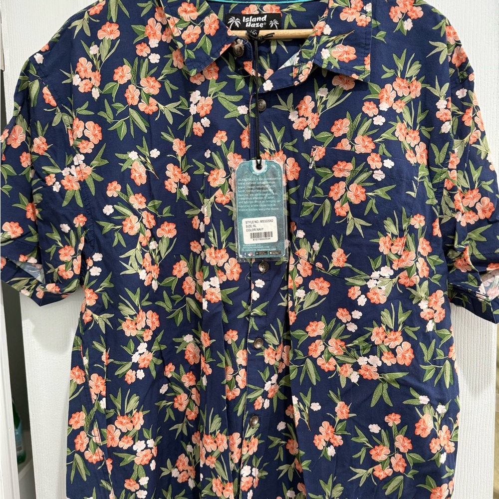 Men's Floral Navy Shirt